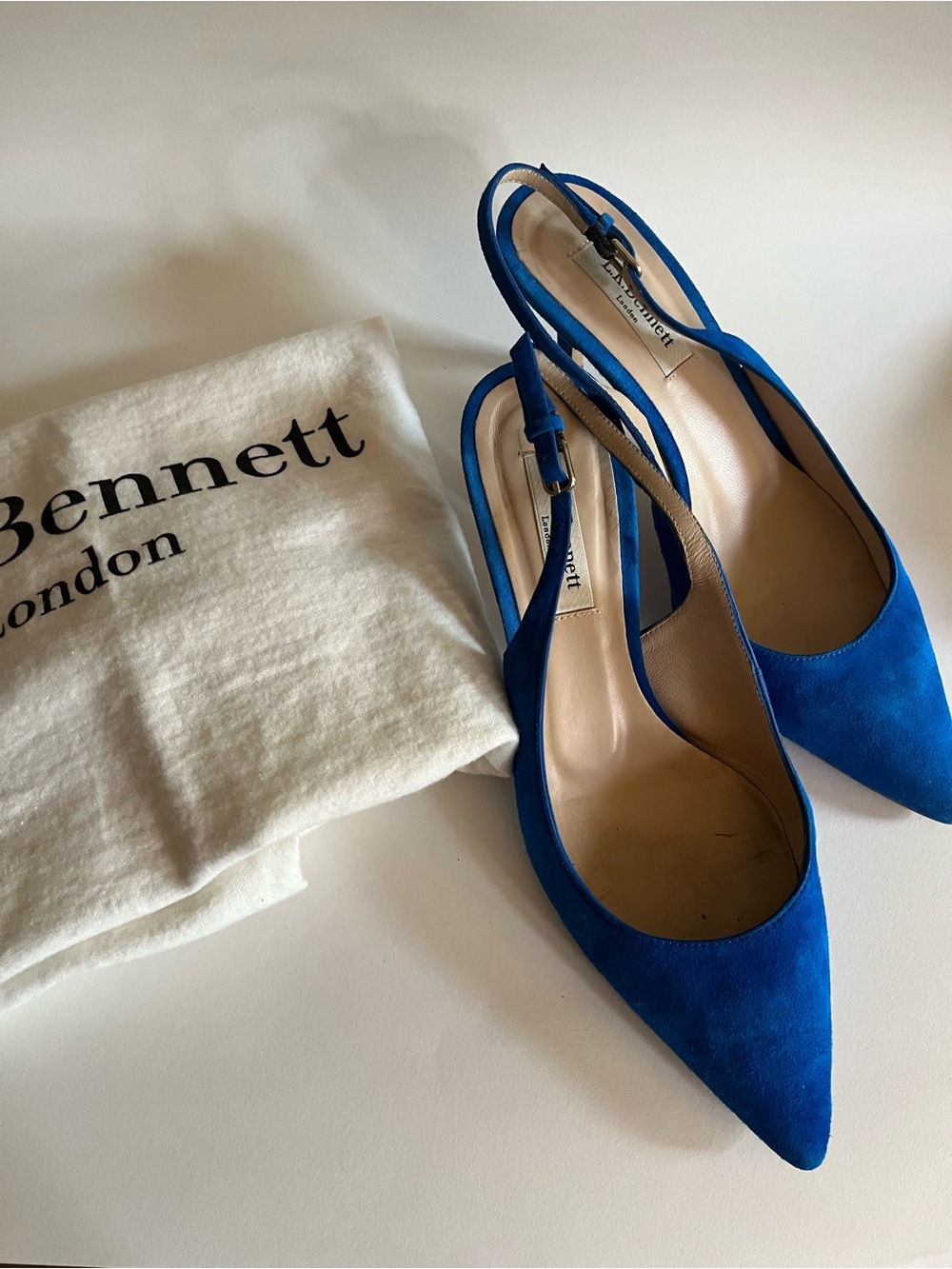 LK Bennett Cobalt Blue Pointed Slingback Pumps